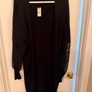 Express Black Lace Sleeve Cardigan